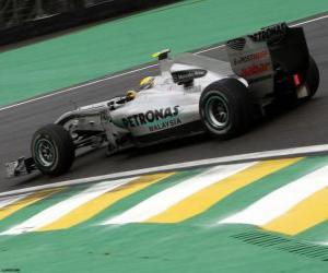 yapboz Nico Rosberg - Mercedes - Interlagos 2010